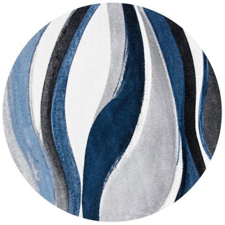 Safavieh 8 x 8 ft. Hollywood Contemporary Round Power Loomed Rug; Grey & Blue HLW766F-8R